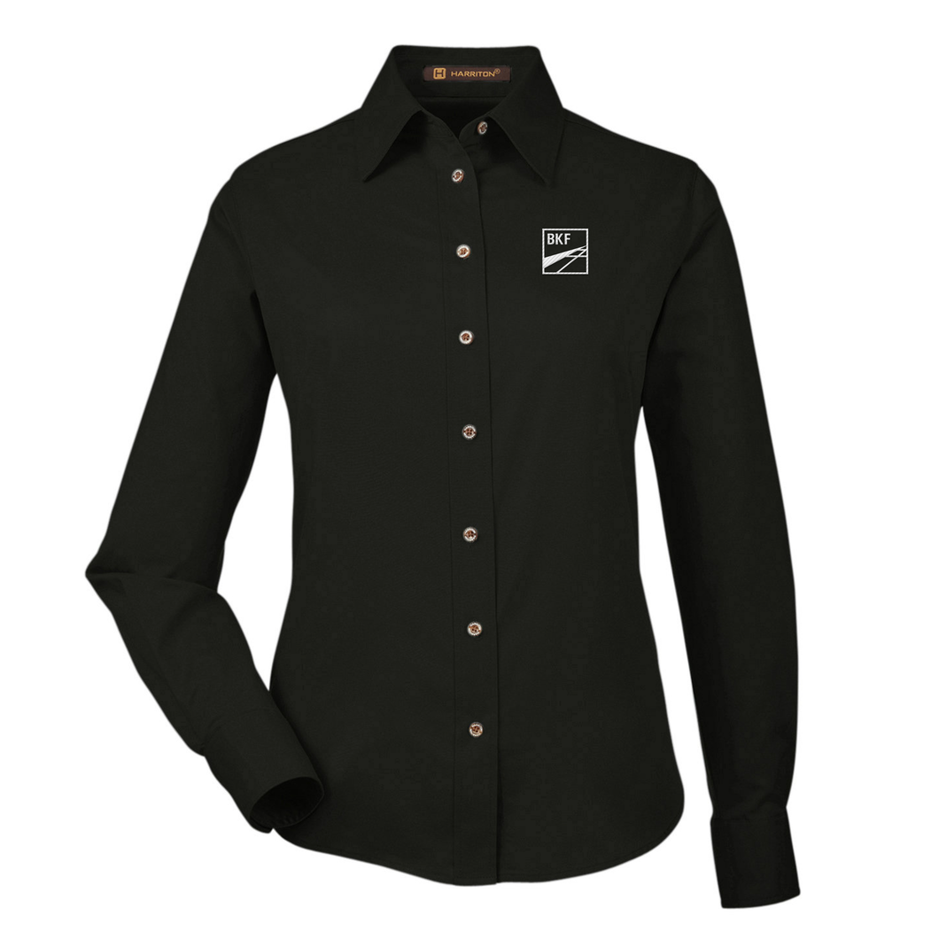 Women's Long-Sleeve Twill Shirt with Stain-Release